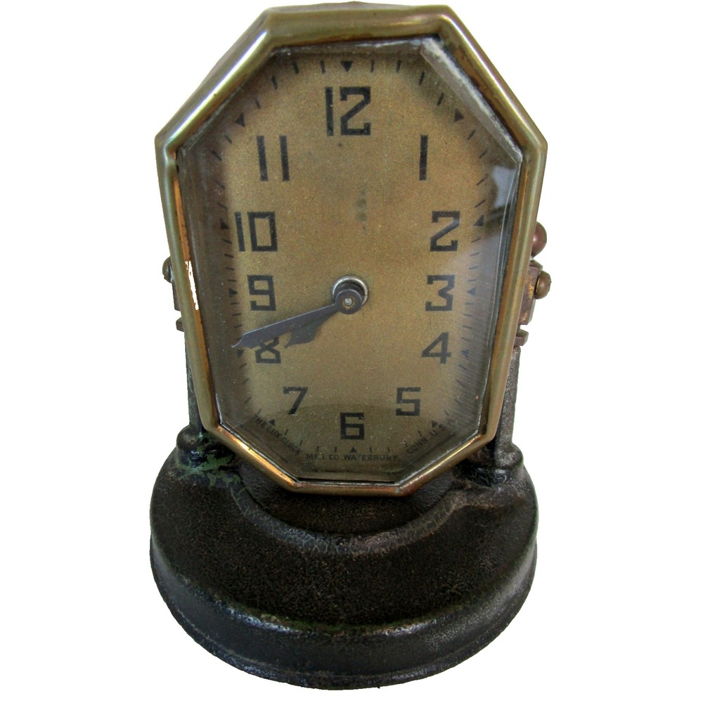 Lux Desk Clock Old Art Deco Octagonal Face Swivel USA